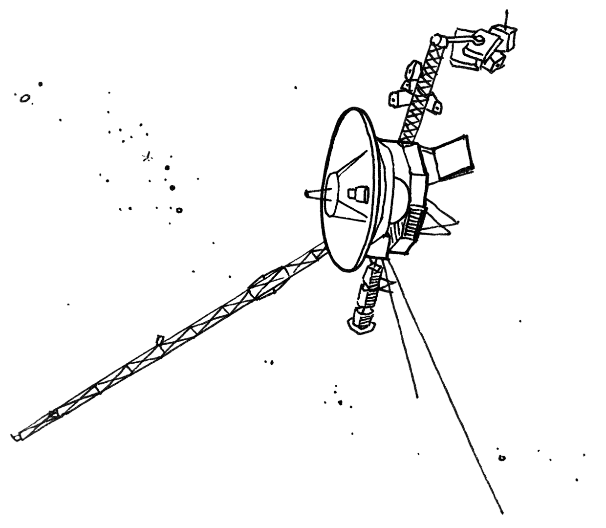 Exploring the design space in life sciences and engineering — Voyager spacecraft drawn by Marek Kultys